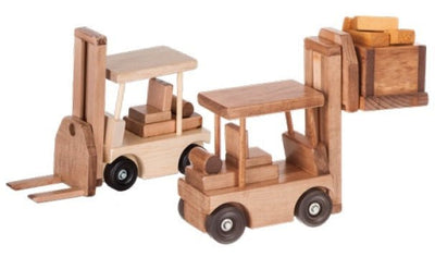 Wood ToyTRACTOR TRAILER & FORK LIFT SET - Amish Handmade Wood Toy Skid TruckAmishchildrenSaving Shepherd