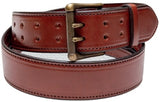 1½" WIDE DUAL PRONG MONEY BELT - Thick Heavy Duty Leather USA
