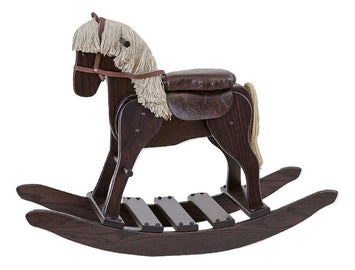Wooden & Handcrafted ToysWOODEN ROCKING HORSE with LEATHER SADDLE - Amish Handmade Solid Wood RockerAmishchildrenSaving Shepherd