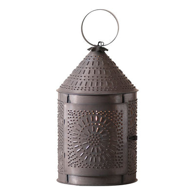 Country Lighting15" Fireside Colonial Lantern with Chisel Pattern in Kettle Black Tin Finishaccent lightaccent lightingSaving Shepherd