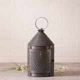 Country Lighting15" Fireside Colonial Lantern with Chisel Pattern in Kettle Black Tin Finishaccent lightaccent lightingSaving Shepherd