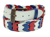 Leather BeltAMERICA LEATHER LINK BELT - Red White & Blue Adjustable Custom Comfort FitbeltbeltsSaving Shepherd