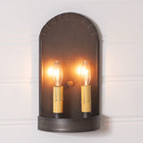 Country LightingDouble Candle Colonial Arch Sconce ~ Handcrafted in Kettle Blackaccent lightaccent lightingSaving Shepherd