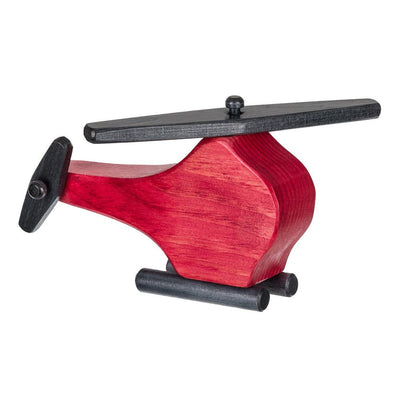 Wooden & Handcrafted ToysRED HELICOPTER WOOD TOY - Handmade Chopper with 2 Working PropellerschildrenchildrensSaving Shepherd