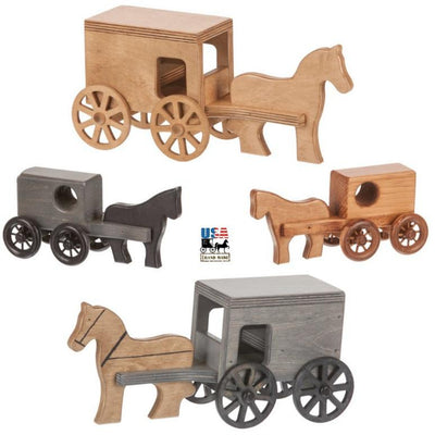 Wooden & Handcrafted ToysAMISH HORSE & BUGGY - Handmade Wood Toy USAAmishchildrenSaving Shepherd