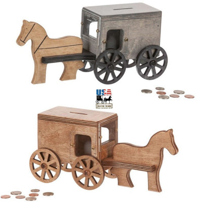 Wooden & Handcrafted ToysAMISH HORSE & BUGGY BANK - See What You Save Piggy BanksAmishchildrenchildrensHarvestSaving Shepherd