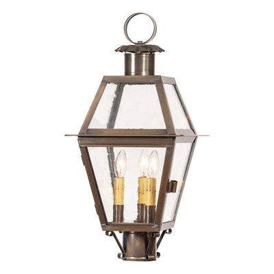 Outdoor LightTOWN CRIER OUTDOOR POST LIGHT - Solid Weathered Brass with 3 BulbsbrassoutdoorSaving Shepherd