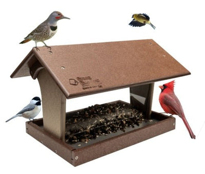 Bird FeederLARGE BIRD HOPPER - 4 Season Covered Feeder with Screen Floorbirdbird feederSaving Shepherd