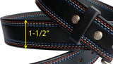 PATRIOT BELT - Red White & Blue Triple Stiched Bridle Leather USA