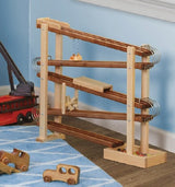 Wooden & Handcrafted ToysMARBLE FLYER RACE TRACK - Wood & Metal Roller Run with Glass MarblesAmishchildrenSaving Shepherd