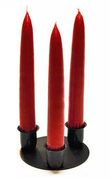 3 TAPER CANDLE HOLDER - Sturdy Solid Wrought Iron
