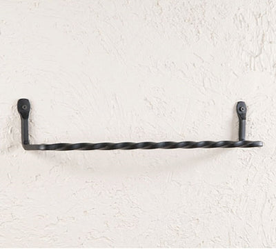 Wrought Iron16" TWISTED WROUGHT IRON TOWEL BAR Primitive USA Amish BlacksmithaccessoriesaccessorySaving Shepherd