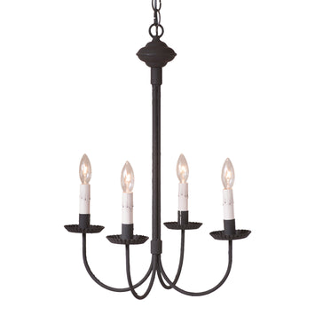 Chandeliers & Ceiling Fixtures4 Arm GRANDVIEW CHANDELIER - Textured Black Candelabra USA HandcraftedcandelabrachandelierSaving Shepherd