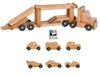Wooden & Handcrafted ToysCAR CARRIER WOOD TOY - Handmade Tractor Trailer Truck with 6 CarsAmishcarSaving Shepherd