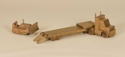 Wooden & Handcrafted ToysTRACTOR TRAILER with BULLDOZER - Handmade Wood Toy Set USAAmishbulldozerSaving Shepherd