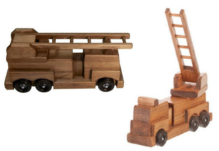 Wooden & Handcrafted ToysFIRE ENGINE LADDER TRUCK - First Responder Wood Toy USA MadeAmishchildrenSaving Shepherd