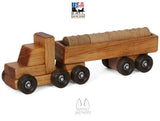 Wooden & Handcrafted ToysBARREL DELIVERY TRUCK - Wood Tractor Trailer with Cargo Load USAAmishchildrenSaving Shepherd