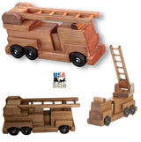 Wooden & Handcrafted ToysFIRE ENGINE LADDER TRUCK - First Responder Wood Toy USA MadeAmishchildrenSaving Shepherd