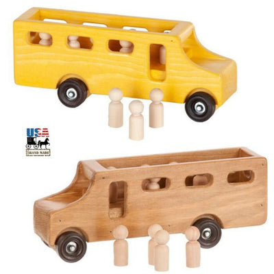 Wooden & Handcrafted ToysSCHOOL BUS with STUDENTS - Handmade Wood Toy USA MADEbuschildrenSaving Shepherd