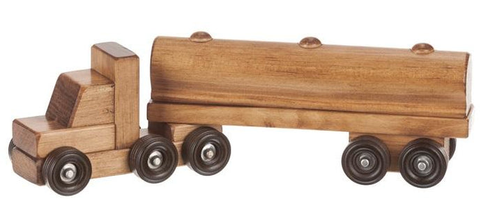 TANKER TRUCK - Milk Oil Tractor Trailer Amish Handmade Wood Toy USA