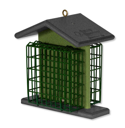 Bird FeederDOUBLE SUET FEEDER - 4 Season All Weather Hanging Dual Cake HolderAmishbirdSaving Shepherd