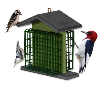 Bird FeederDOUBLE SUET FEEDER - 4 Season All Weather Hanging Dual Cake HolderAmishbirdSaving Shepherd
