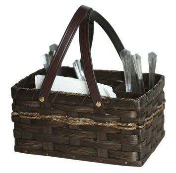 BasketSILVERWARE & NAPKIN HOLDER - Hand Woven Table Picnic BasketAmishbasketSaving Shepherd
