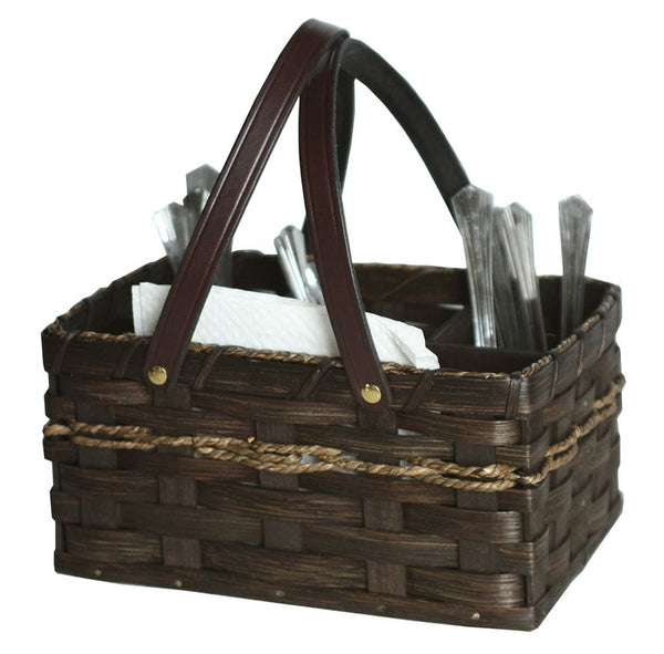 BasketSILVERWARE & NAPKIN HOLDER - Hand Woven Table Picnic BasketAmishbasketSaving Shepherd