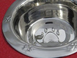 Elevated Poly Dog Bone Feeder Stand ~ CUSTOM COLORS AND SIZES ~ 15" TALLaw print embossed 2 quart stainless water bowls