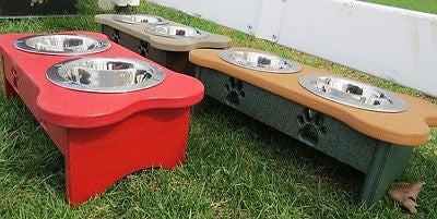 ELEVATED POLY DOG FEEDER - 4 Sizes & Countless Color Combinations