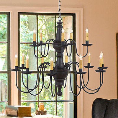 Country LightingLARGE HARRISON CHANDELIER Primitive Wood & Metal 15 Candle Rustic Ceiling Lightceiling lightchandelierSaving Shepherd