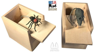 Wooden & Handcrafted ToysMouse & Spider Surprise Box ~ 2 Amish Handmade Fun Prank Gag Gifts USAchildrengamesSaving Shepherd