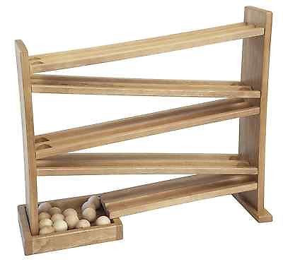 WOOD MARBLE DUAL RACE TRACK BALL RUN - Amish Handmade Quality Wooden Toy Game