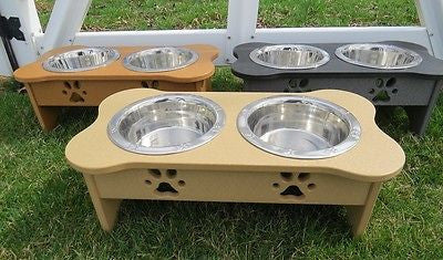 ELEVATED POLY DOG FEEDER - 4 Sizes & Countless Color Combinations