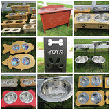 Dishes, Feeders & FountainsDOG CAT FEEDER Elevated Wrought Iron Pet Food Water Bowl StandanimalboxSaving Shepherd