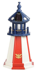 LighthouseOLD GLORY FLAG LIGHTHOUSE - Red White & Blue Stars & Stripes Working LightAmericalighthousePatriotic2 FeetNo (Lighthouse with 25w gallery bulb)WoodSaving ShepherdSaving Shepherd