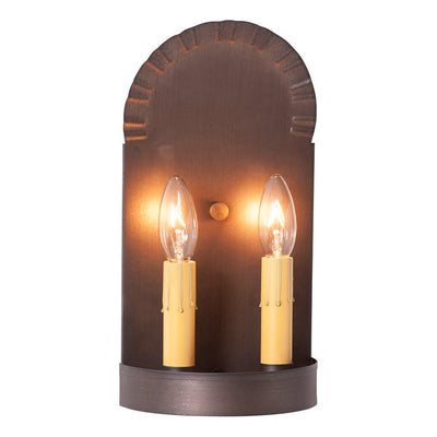 Country Lighting2 LIGHT COLONIAL ELECTRIC SCONCE Tin WALL FIXTURE in Kettle Blackaccent lightaccent lightingSaving Shepherd