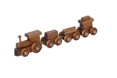 Wooden & Handcrafted ToysTOY TRAIN - Engine 2 Cars and Caboose Handmade Wood Toy USAAmericaAmishSaving Shepherd