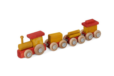 Wooden & Handcrafted ToysTOY TRAIN - Engine 2 Cars and Caboose Handmade Wood Toy USAAmericaAmishSaving Shepherd
