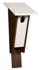 BirdhousePETERSON BLUEBIRD HOUSE - 100% Recycled Poly Post Mount Birdhousebirdbird feederSaving Shepherd