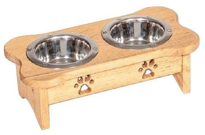 Handcrafted for PetsDOG BONE FEEDER - Finished Pine Wood Elevated Food & Water Stationamish handmadeCatSaving Shepherd