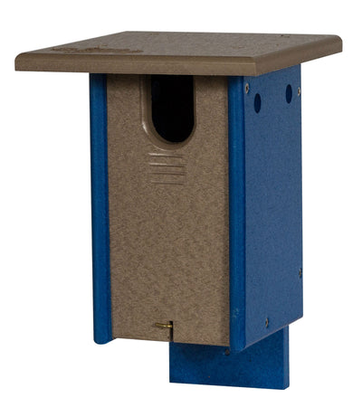 BirdhouseSparrow-Resistant BLUEBIRD HOUSE - 100% Recycled Poly Post Mount Birdhousebirdbird feederSaving Shepherd