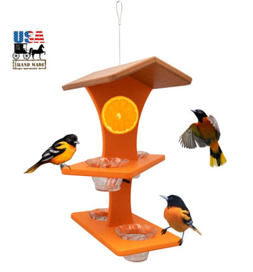 Bird FeederDOUBLE DECKER ORIOLE FEEDER - 2 Story Weatherproof Poly Custom Colors USAbirdbird feederSaving Shepherd