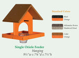 Bird FeederORIOLE BIRD FEEDER with Tray, Jelly Jar & Orange Spike - Custom Poly Colors USAbirdbird feederSaving Shepherd