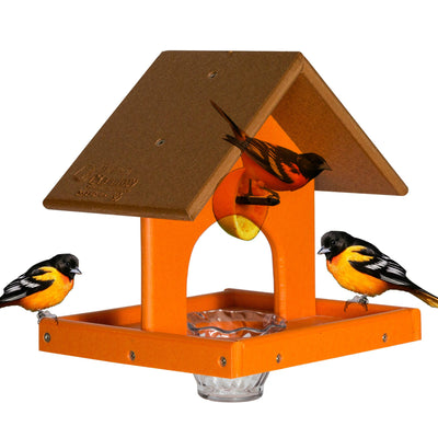 Bird FeederORIOLE BIRD FEEDER with Tray, Jelly Jar & Orange Spike - Custom Poly Colors USAbirdbird feederSaving Shepherd