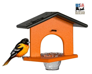 Bird FeederORIOLE BIRD FEEDER with Jelly Jar & Orange Spike - Custom Poly Colors USAbirdbird feederSaving Shepherd