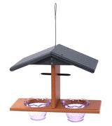 DOUBLE ORIOLE BIRD FEEDER with 2 Jelly Jars & Orange Spikes - Custom Poly Colors USA