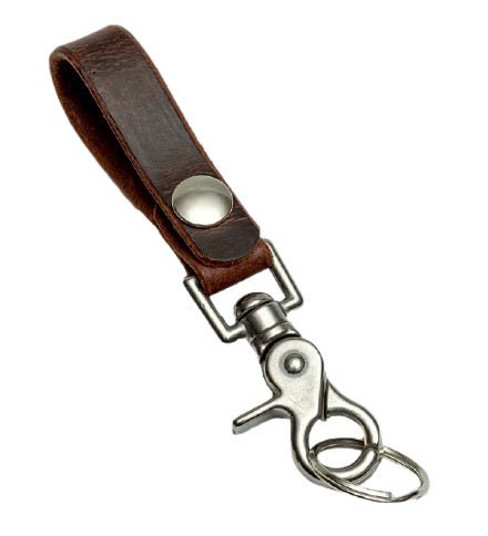 Key ChainTRIGGER CLIP LEATHER KEYCHAIN - Solid Brass or Stainless Steel Key RingbrassclipSaving Shepherd