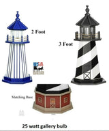 LighthouseDECORATIVE OUTDOOR LIGHTHOUSE - Orange & Black with Working LightBaltimorebaseballSaving Shepherd