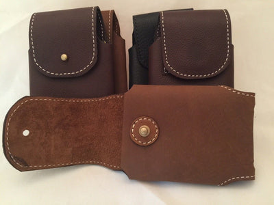 Handtooled LeatherHANDMADE LEATHER PHONE CASE & WALLET Brown Belt Holster with Stud ClosureAmishAppleSaving Shepherd